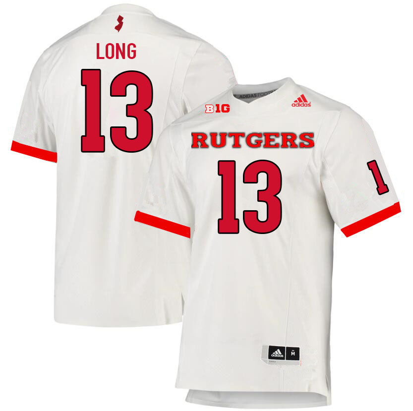 Men #13 Chris Long Rutgers Scarlet Knights College Football Jerseys Sale-White - Click Image to Close